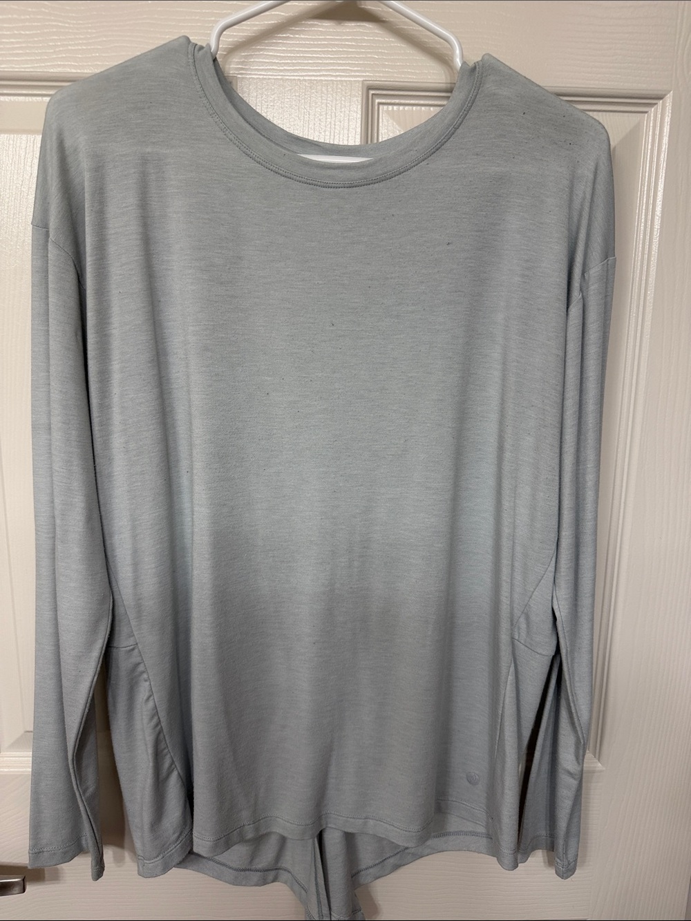 Apana Light Gray Long Sleeve Crewneck Top